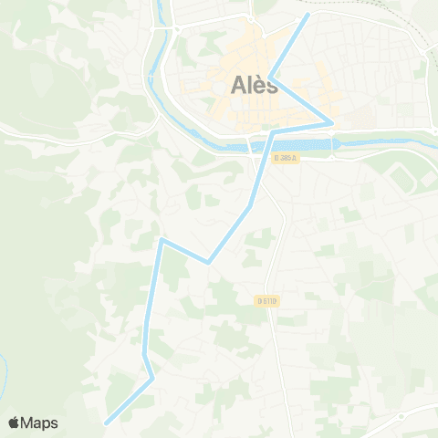 Ales'Y Bas Bresis - Ales Gare routière map
