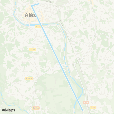 Ales'Y TAD la Legue St Hilaire - Ales Gare rout. map