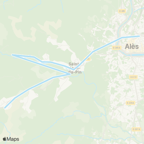 Ales'Y TAD St Jean du Pin - Ales Gare routière map