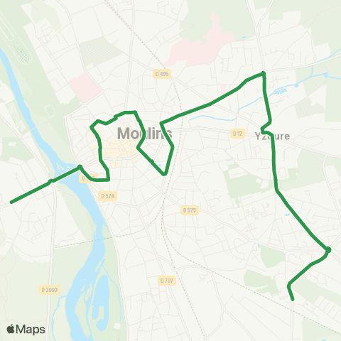 Aléo Pl. des Martyrs - Pl. Jean Moulin - Yzeure Le Plessis map