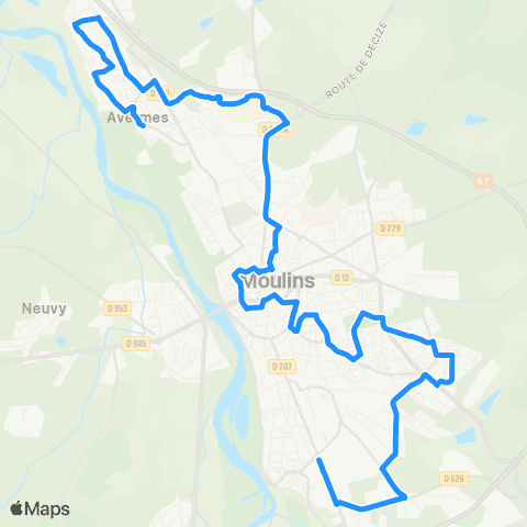 Aléo Portes de l'Allier - Pl. Jean Moulin - Gare SNCF - Étoile map