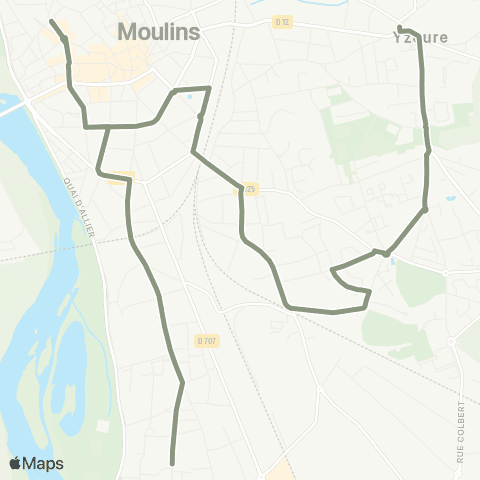 Aléo Yzeure Hôtel de ville - Collège Émile Guillaumin Florilège map