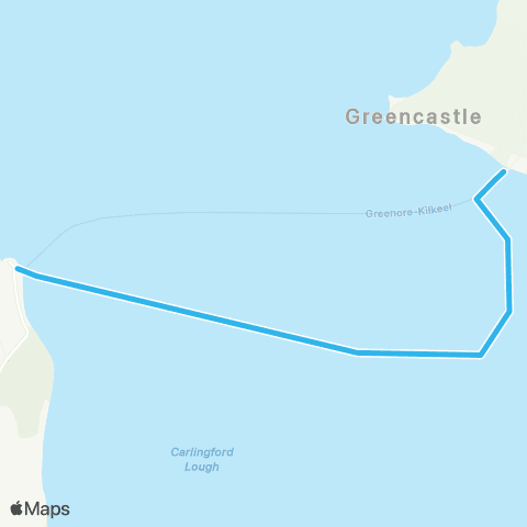 Carlingford Lough Ferry Greenore - Greencastle map