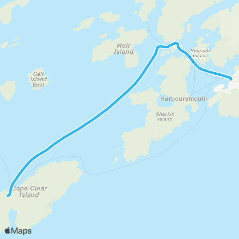 Cape Clear Ferries Baltimore - Cléire map