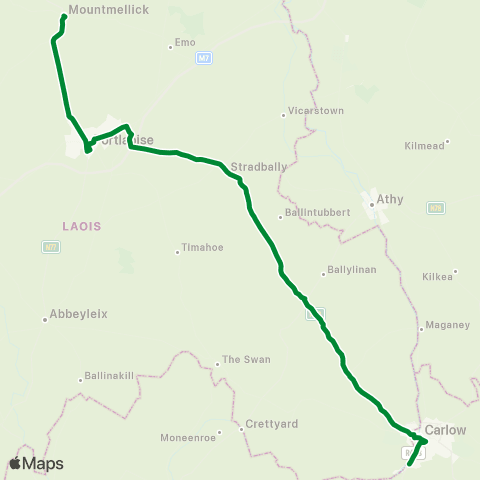 PJ Martley Mountmellick - Carlow map