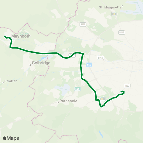 Slevins Coaches Dundrum - Maynooth map