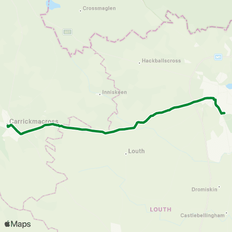 Francis Finegan Coach Hire Carrickmacross - Dundalk map