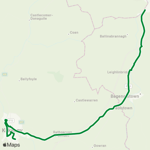 Dunnes Coaches Kilkenny - Carlow map