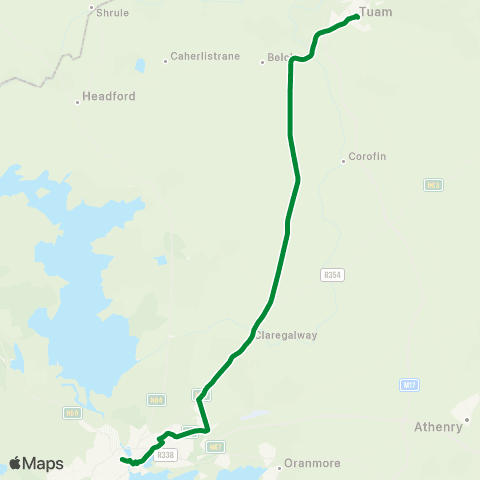 Burkesbus Tuam - Galway map