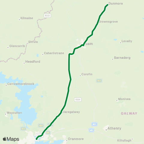 Burkesbus Dunmore - Tuam - Galway map