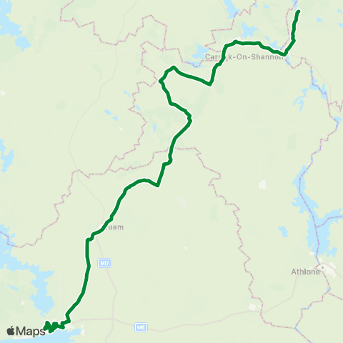 Westlink Coaches Ballinamore - Galway map