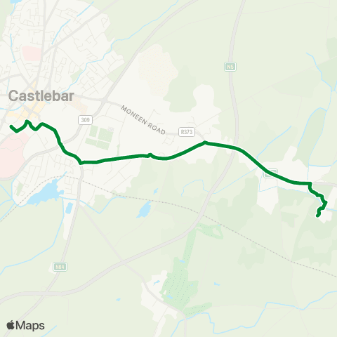 Michael Moran Breaffy House - Castlebar map