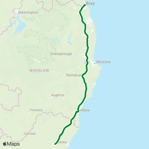 Gorey Coach & Bus Co. Ltd. Gorey - Bray map