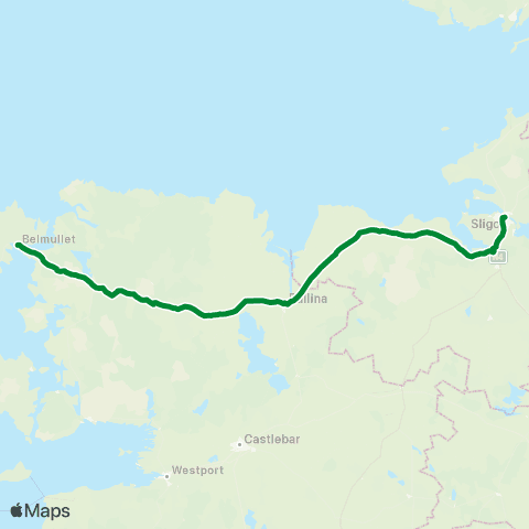 Barrett Travel Béal An Mhuirthead - Sligo map