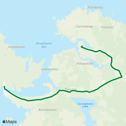 Corduff Travel Ros Dumhach - Béal An Mhuirthead map