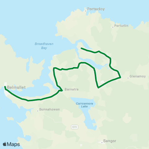 Corduff Travel Ros Dumhach - Béal An Mhuirthead map