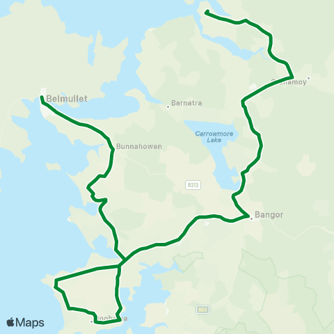 Corduff Travel Ros Dumhach - Béal An Mhuirthead map