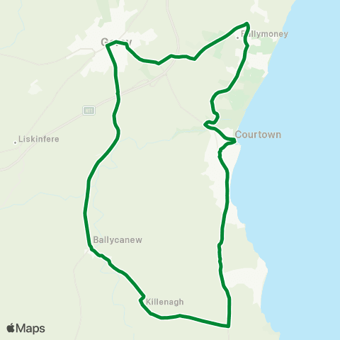 Gorey Bus Links Gorey - Courtown map