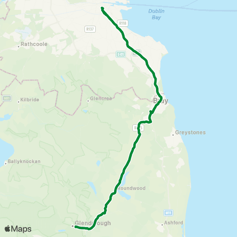 St.Kevin's Bus Service Glendalough - Dublin map