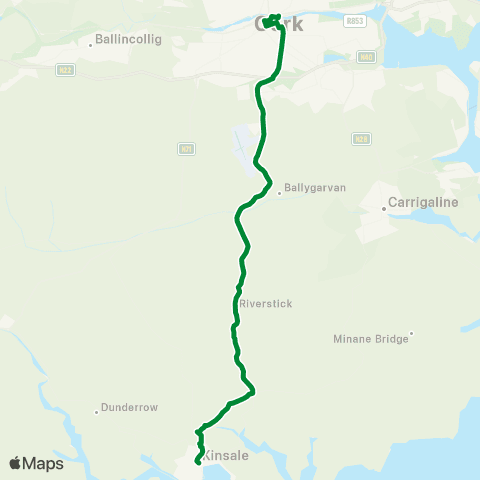 West Cork Connect Kinsale - Cork map