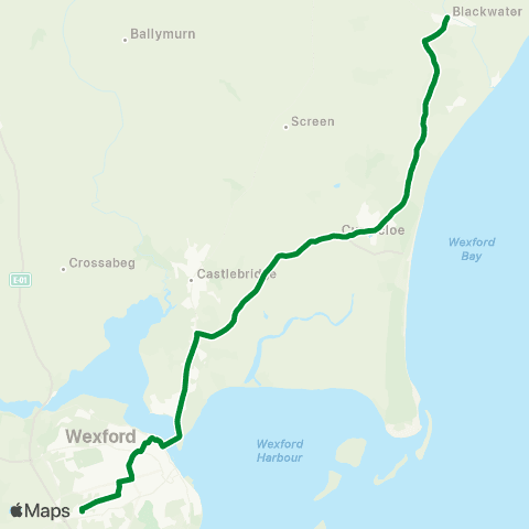 Michael Gray Coach Hire Blackwater - Wexford map