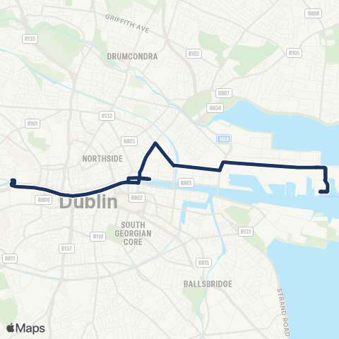 FerryLink Dublin Port - Heuston Station map
