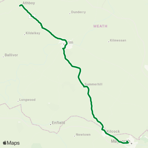 Streamline Coaches Athboy - Trim - Maynooth map