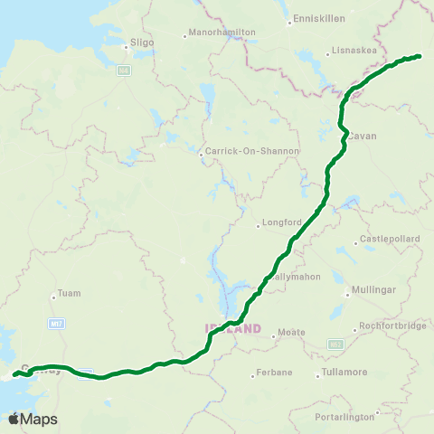 Streamline Coaches Monaghan - Cavan - Galway map