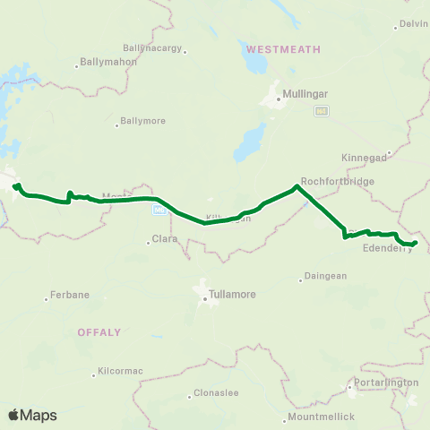 Walsh's Executive Travel Edenderry - Athlone map