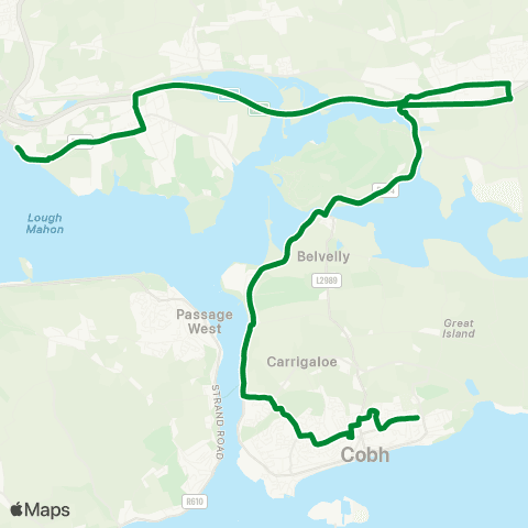 Barrys Coaches Cobh - Little Island map