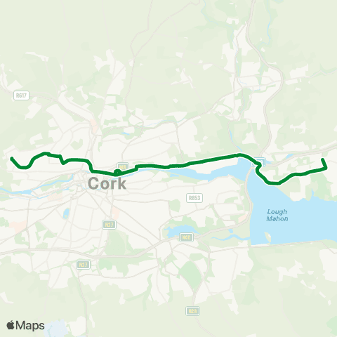 Barrys Coaches Hollyhill - Little Island map