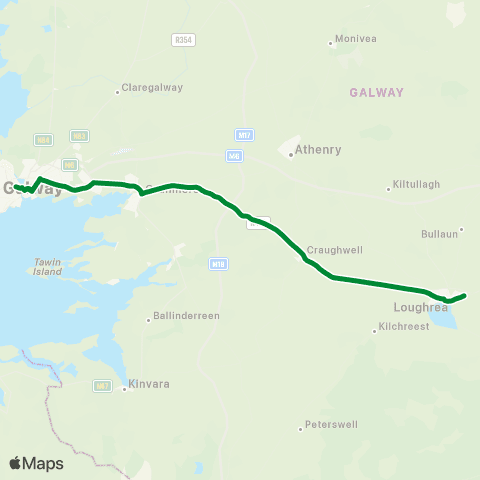 Healy Bus Galway - Loughrea map