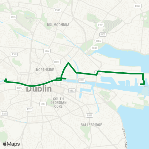 Nolan Coaches Dublin Port - Heuston Station map