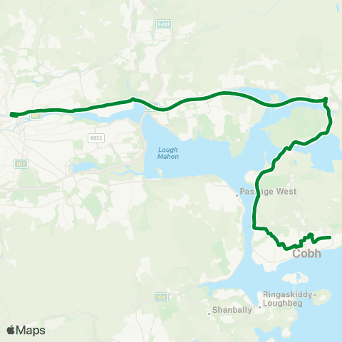 Cork Cobh Connect Cobh - Cork map