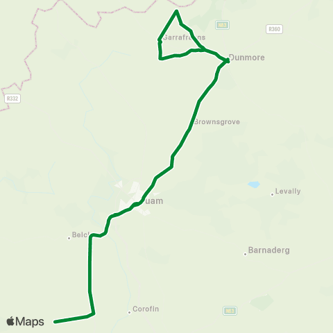 Farragher Travel Glennaneeny - Dunmore map