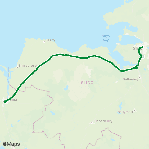 Treacy Coaches Ballina - Sligo map