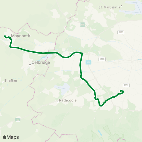 Slevins Coaches Dundrum - Maynooth map