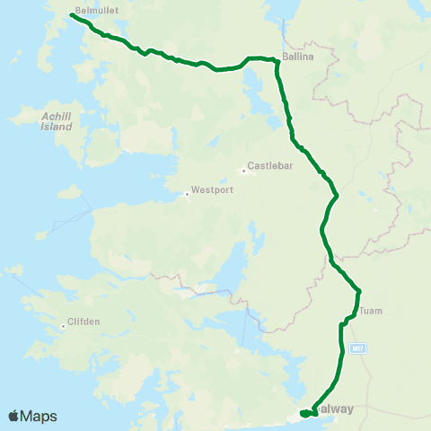 Barrett Coaches Béal An Mhuirthead - Galway map