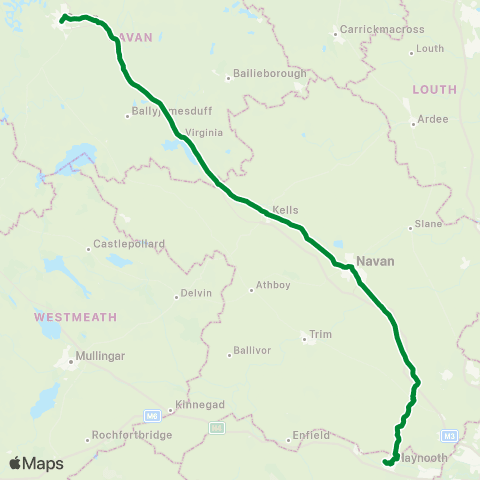 Streamline Coaches Cavan - Maynooth University map