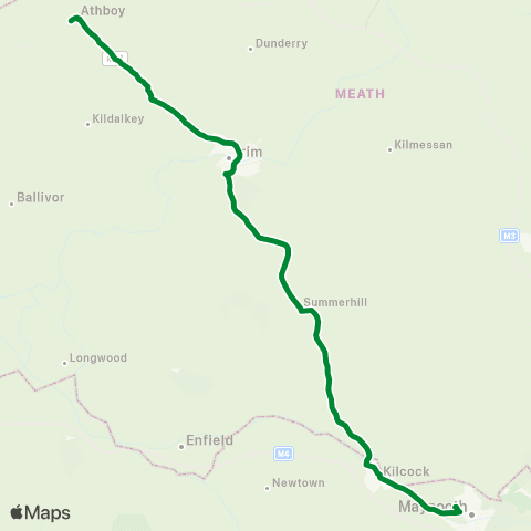 Streamline Coaches Athboy - Trim - Maynooth map