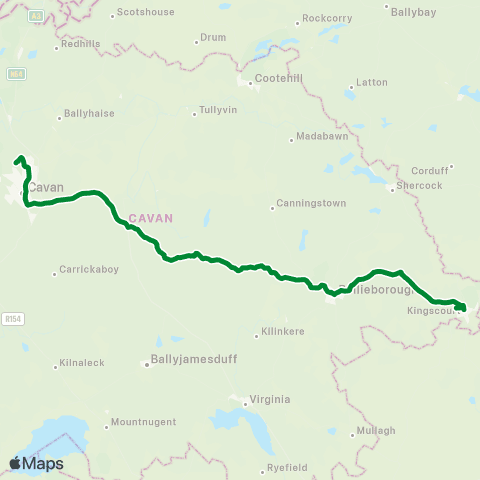 Bailieboro Car & Coach Hire Kingscourt - Cavan map