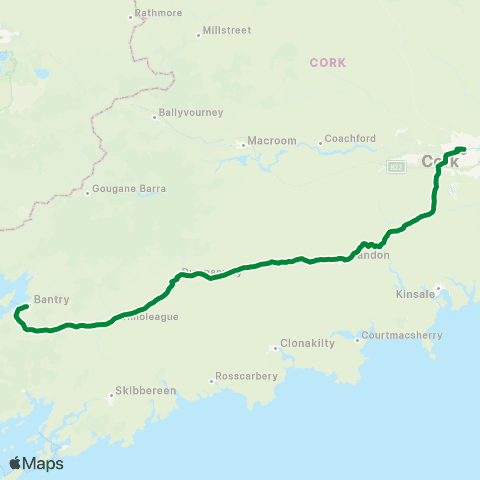 West Cork Connect Bantry - Cork map