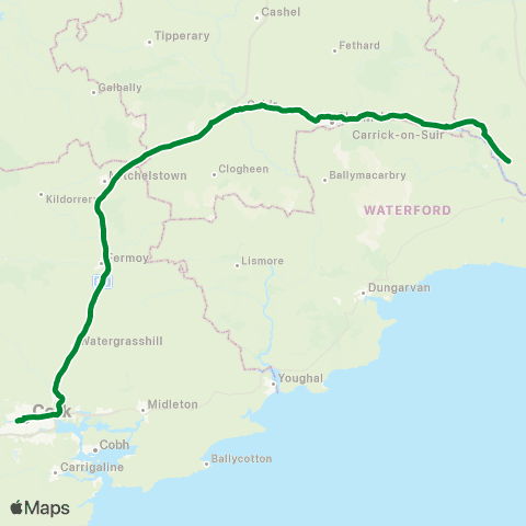 Piltown Coaches Mooncoin - Cork City map
