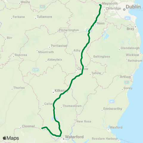 Piltown Coaches Carrick-On-Suir - Maynooth University map