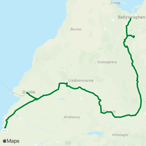 Burren and Cliffs Explorer Ballyvaughan - Cliffs of Moher map