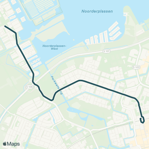 AllGo Lijn M6 (Noorderplassenmetro) Stat. Cen. - Nrdpl. map