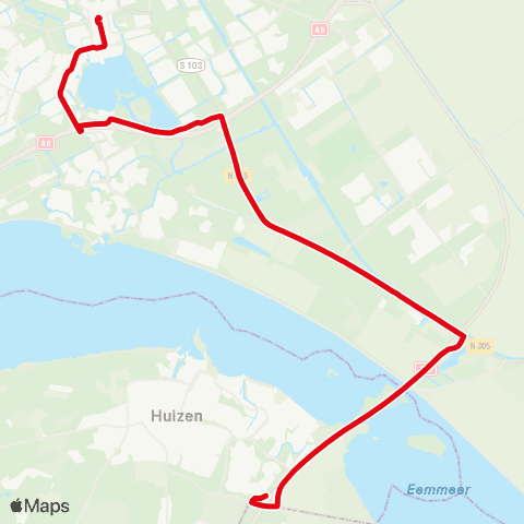 AllGo Lijn 326 (R-net) Almere Stad - Blaricum P+R map