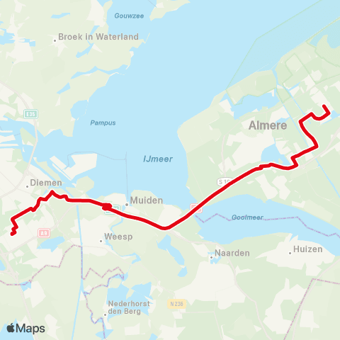 AllGo Lijn 330 (R-net) Almere Buiten - A'dam Bijlmer map