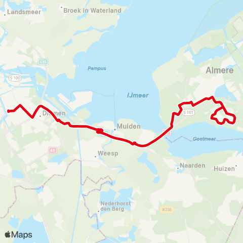 AllGo Lijn 329 (R-net) Almere Haven - Amsterdam Amstel map
