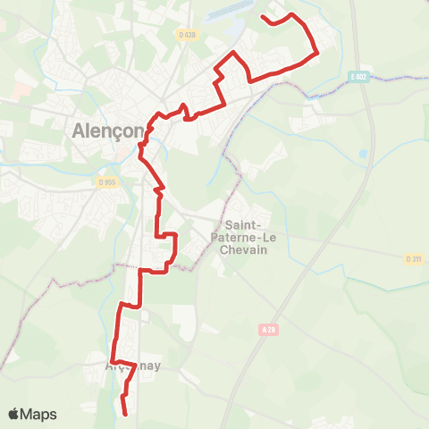 Altobus Cerisé Londeau - Arçonnay Golf map